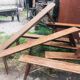 lot of 10 '30s bistro benches in pretty pattine fir