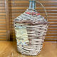 Old Dame Jeanne Bottle Glass + Woven Rattan Vintage #E527
