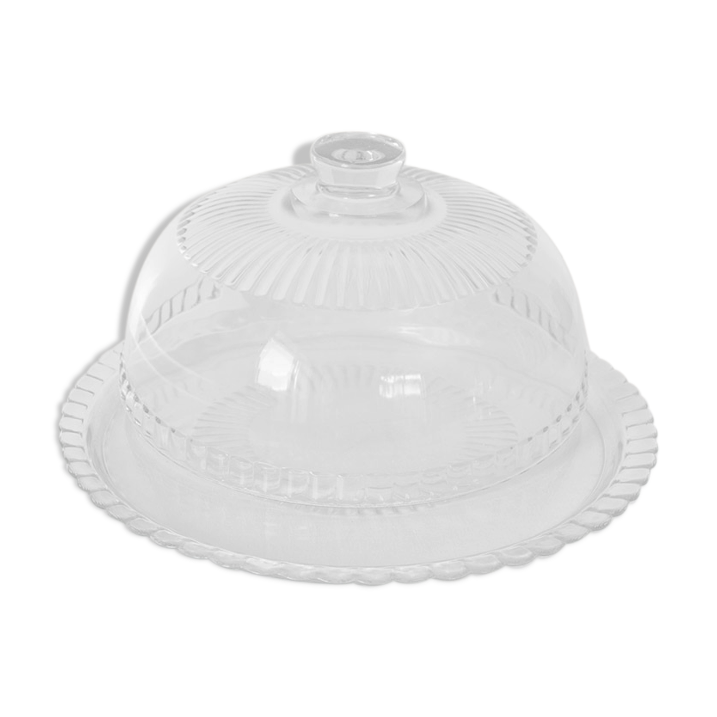 Glass presentation plate and bell