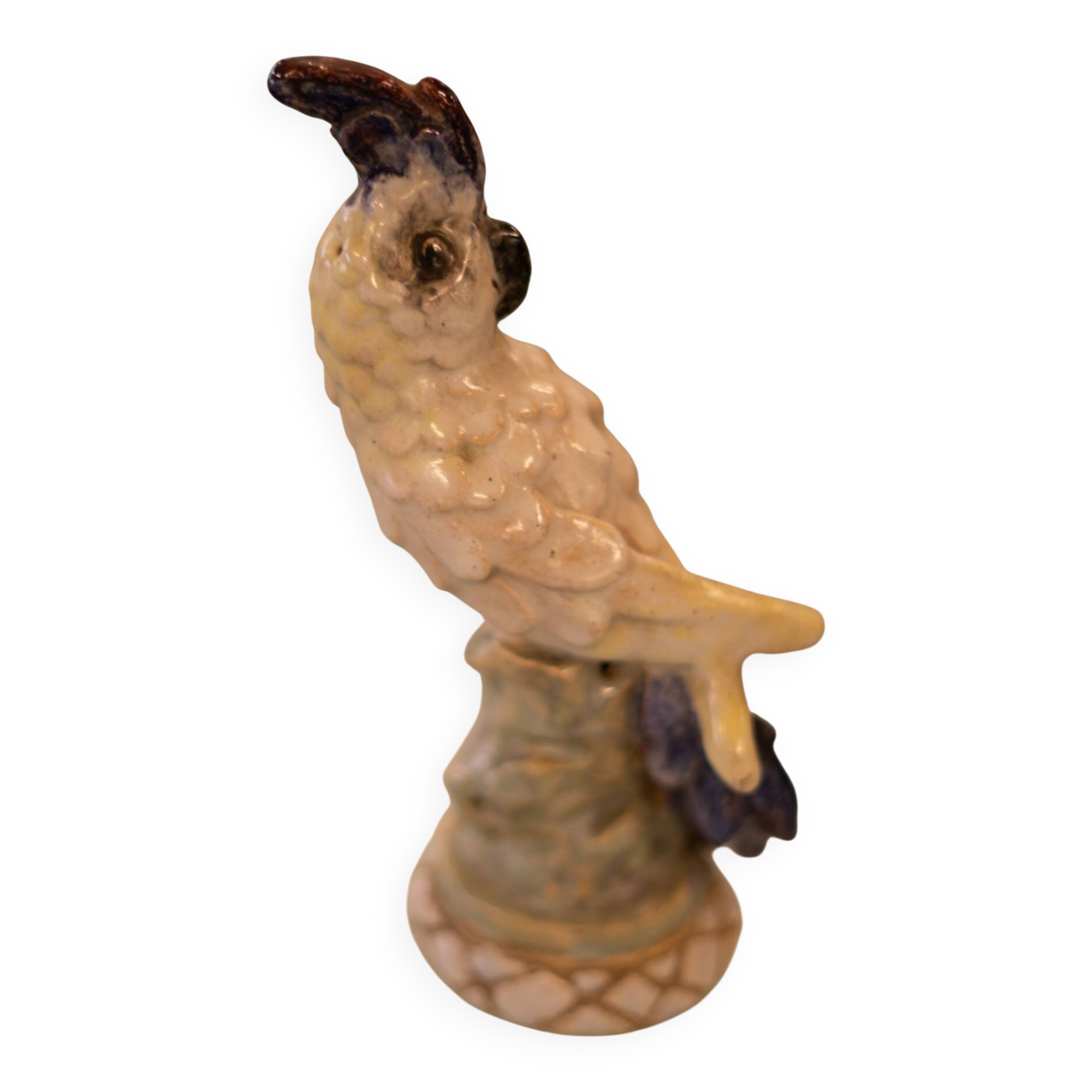 Parakeet faience by Marjolaine and Luc Lanel