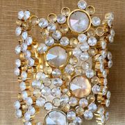 Lot de 2 appliques en laiton et cristal d'après Palwa