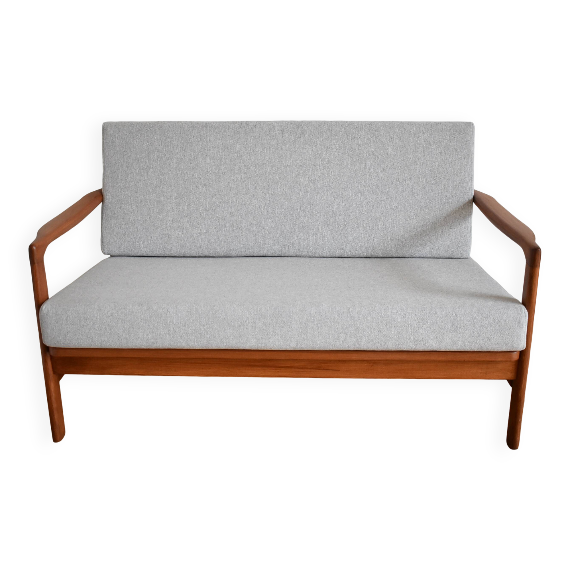 Canapé scandinave deux places, gris clair