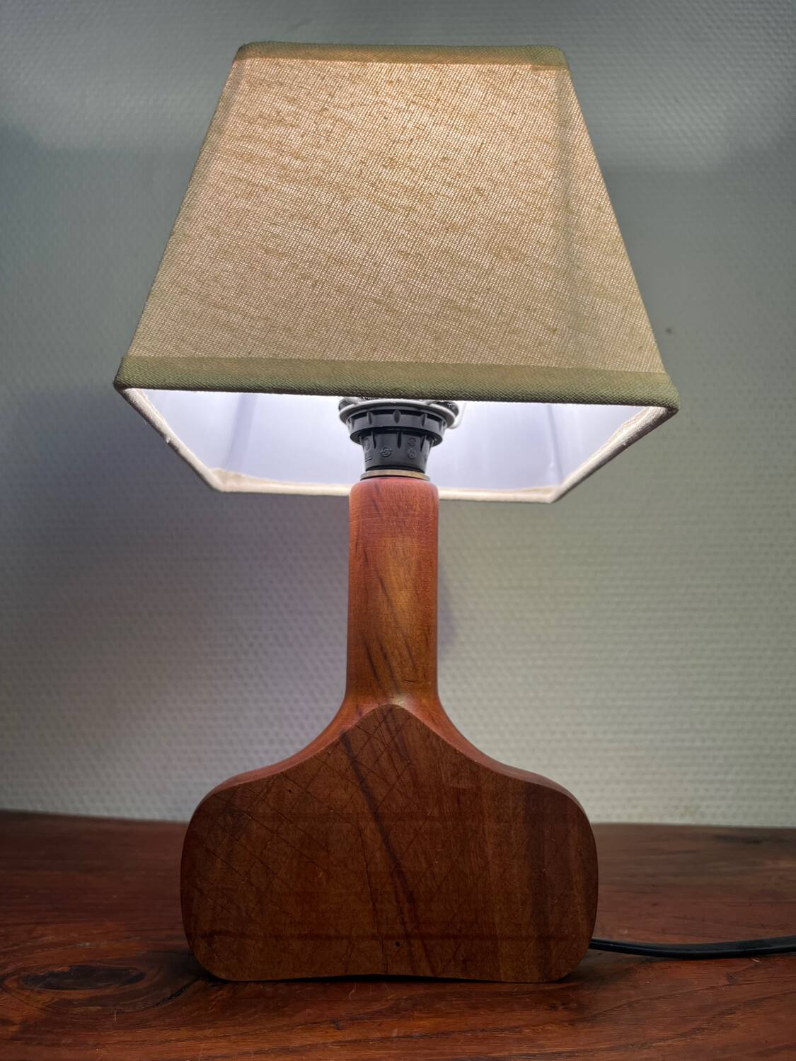Handcrafted wooden table lamp