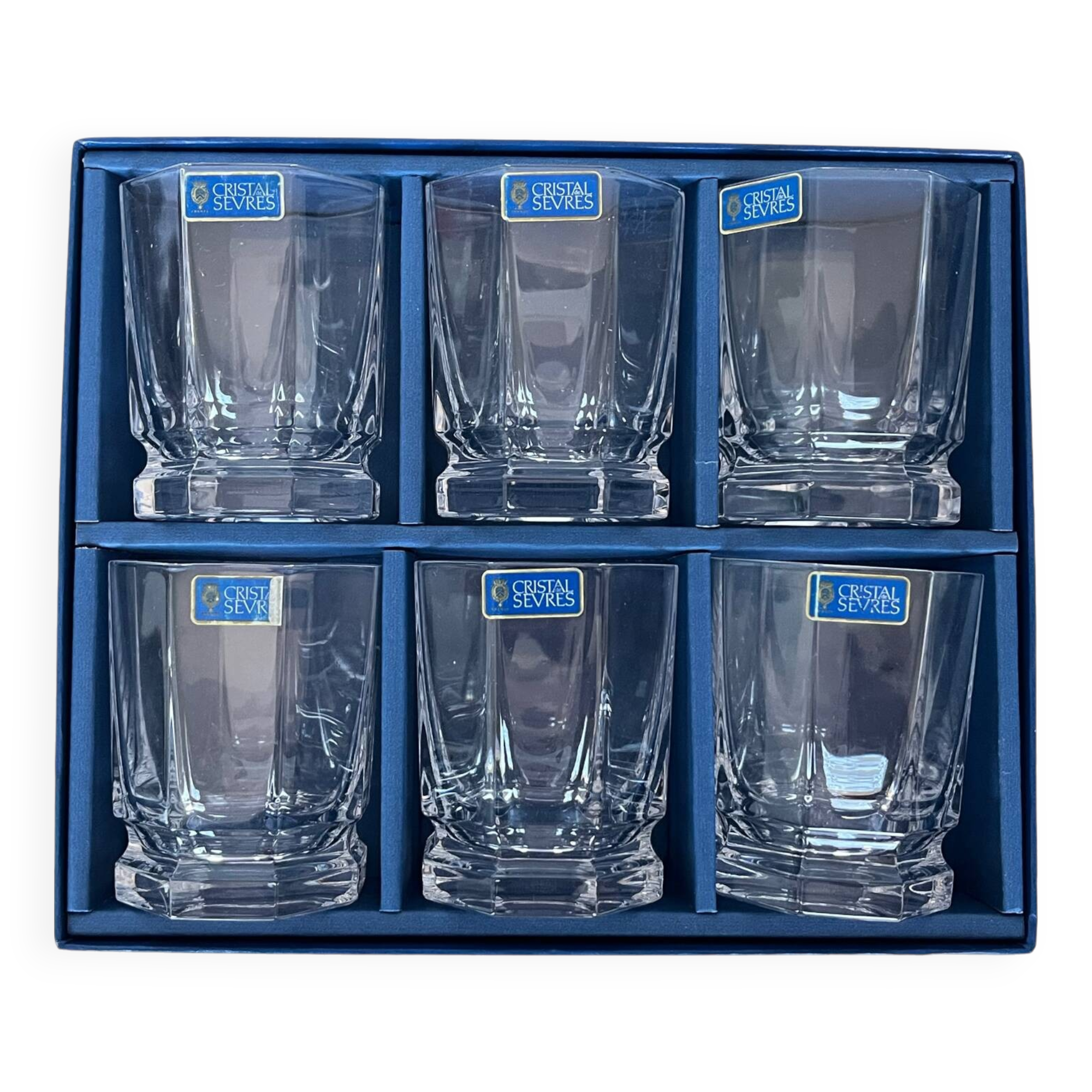 6 verres à whisky en cristal de Sèvres