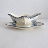 Antique ironstone sauceboat “Summer” Clairefontaine