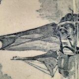 Old tile in Gien faience with Art Nouveau decoration