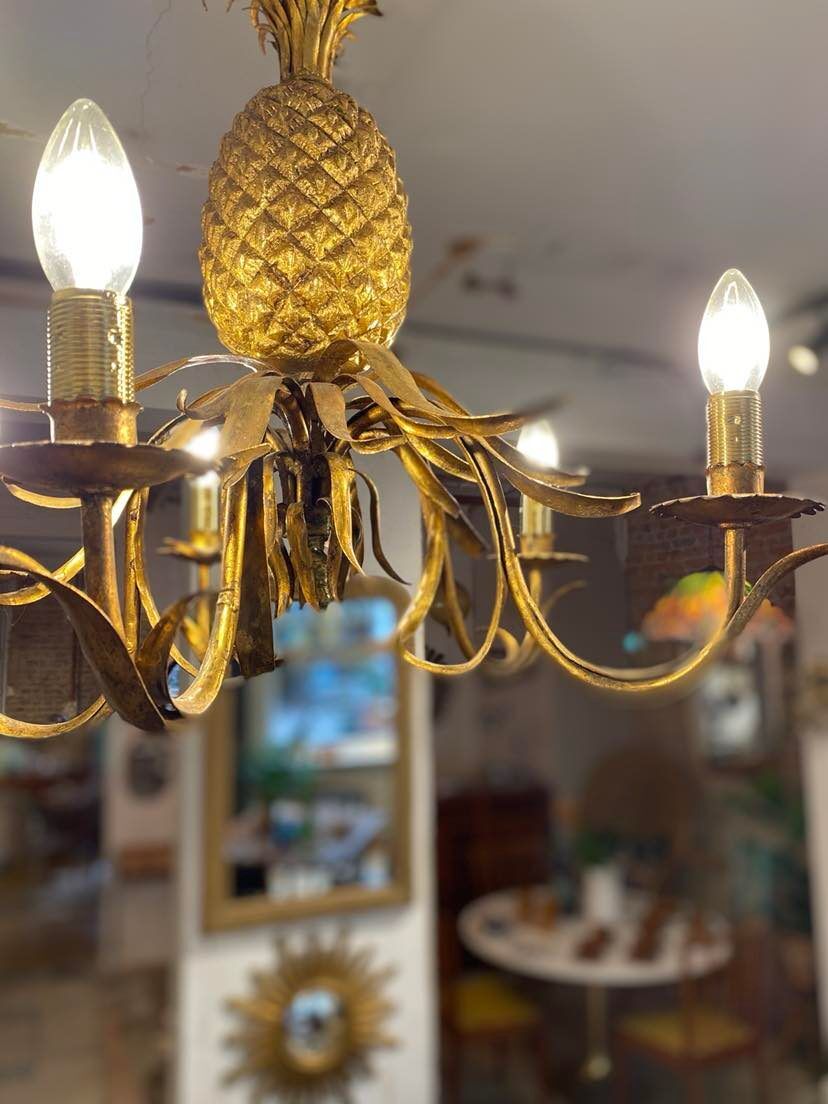 Pineapple chandelier 1940 Hollywood Regency