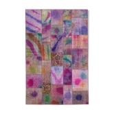 Tapis patchwork oriental contemporain fait à la main 198 cm x 302 cm multicolore patchwork