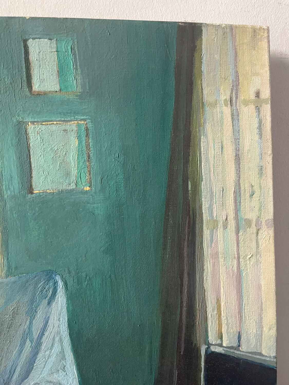 "Face to face with my dog", original oil on canvas