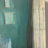 "Face to face with my dog", original oil on canvas