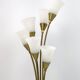 Lampadaire tulipe italien moderne du milieu du siècle en verre opalin et laiton doré, 60
