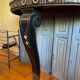 Half-moon console side table faux marble