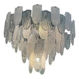 Art Deco Chandelier Clear and Frosted Italian Sputnik Art