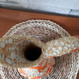 Large vase orange jug "fat lava" signed Vallauris.