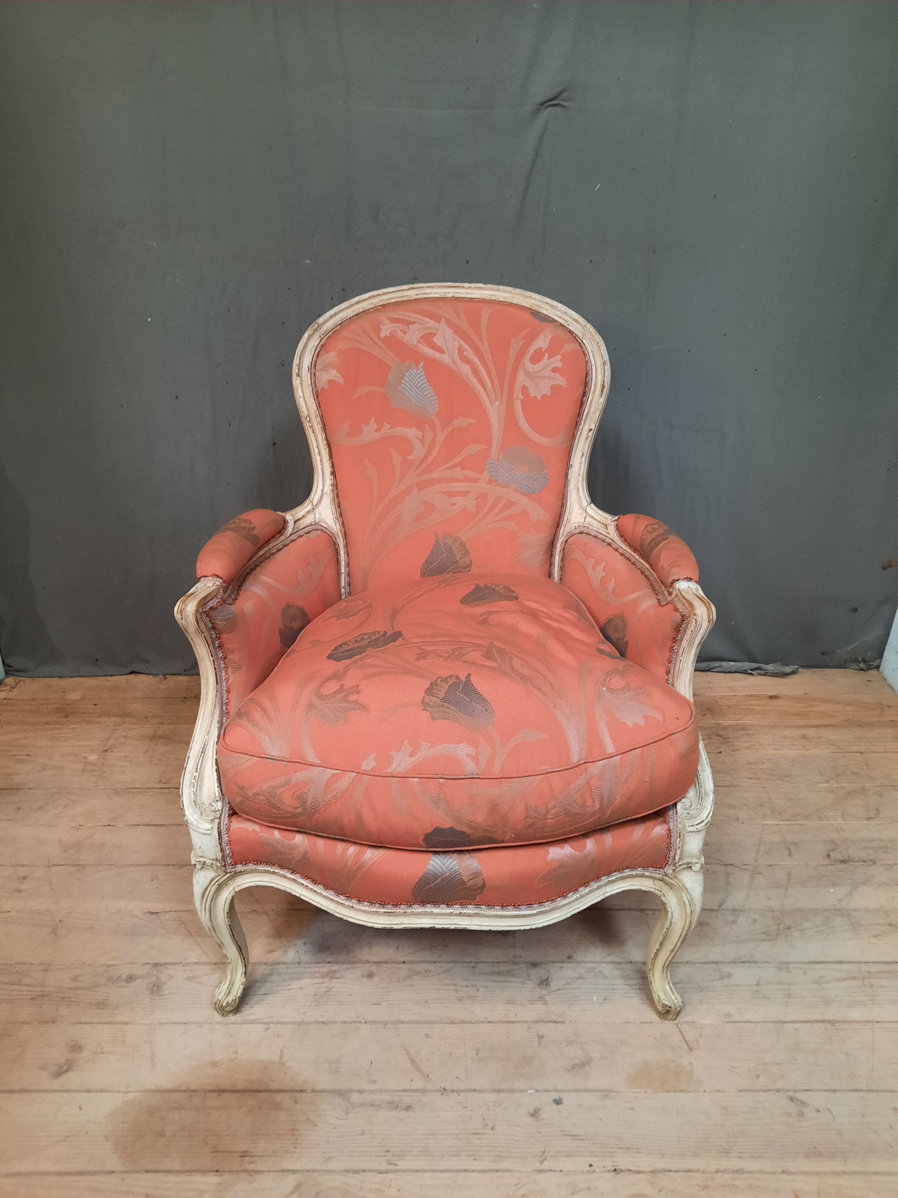 Bergere upholstered in Louis XV style