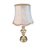 Lampe à poser marque CVL laiton massif abat-jour en peau style antique
