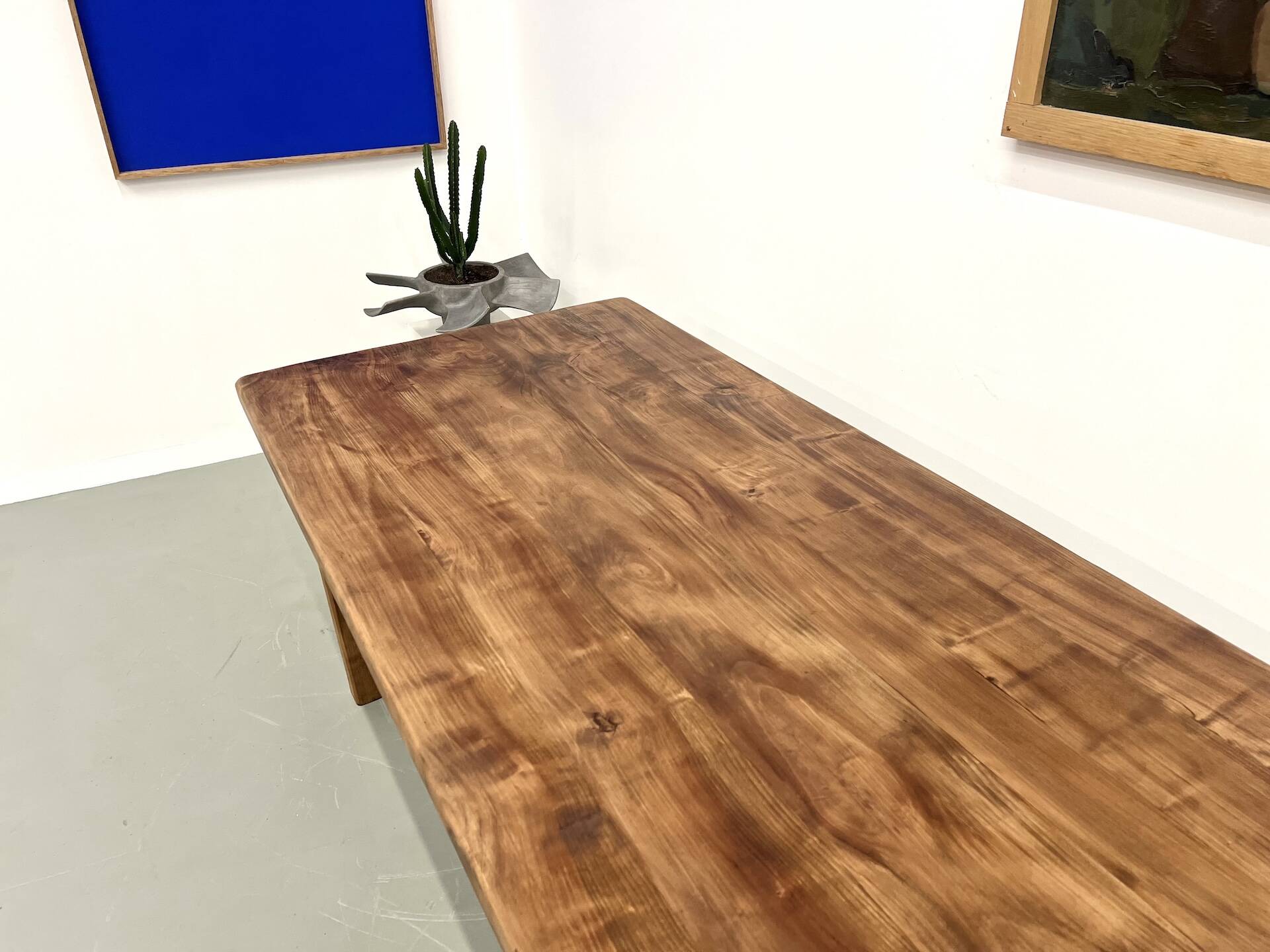 Antique farmhouse table in solid cherry wood