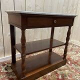 Console d'entrée en acajou Napoléon III et marbre de carrare