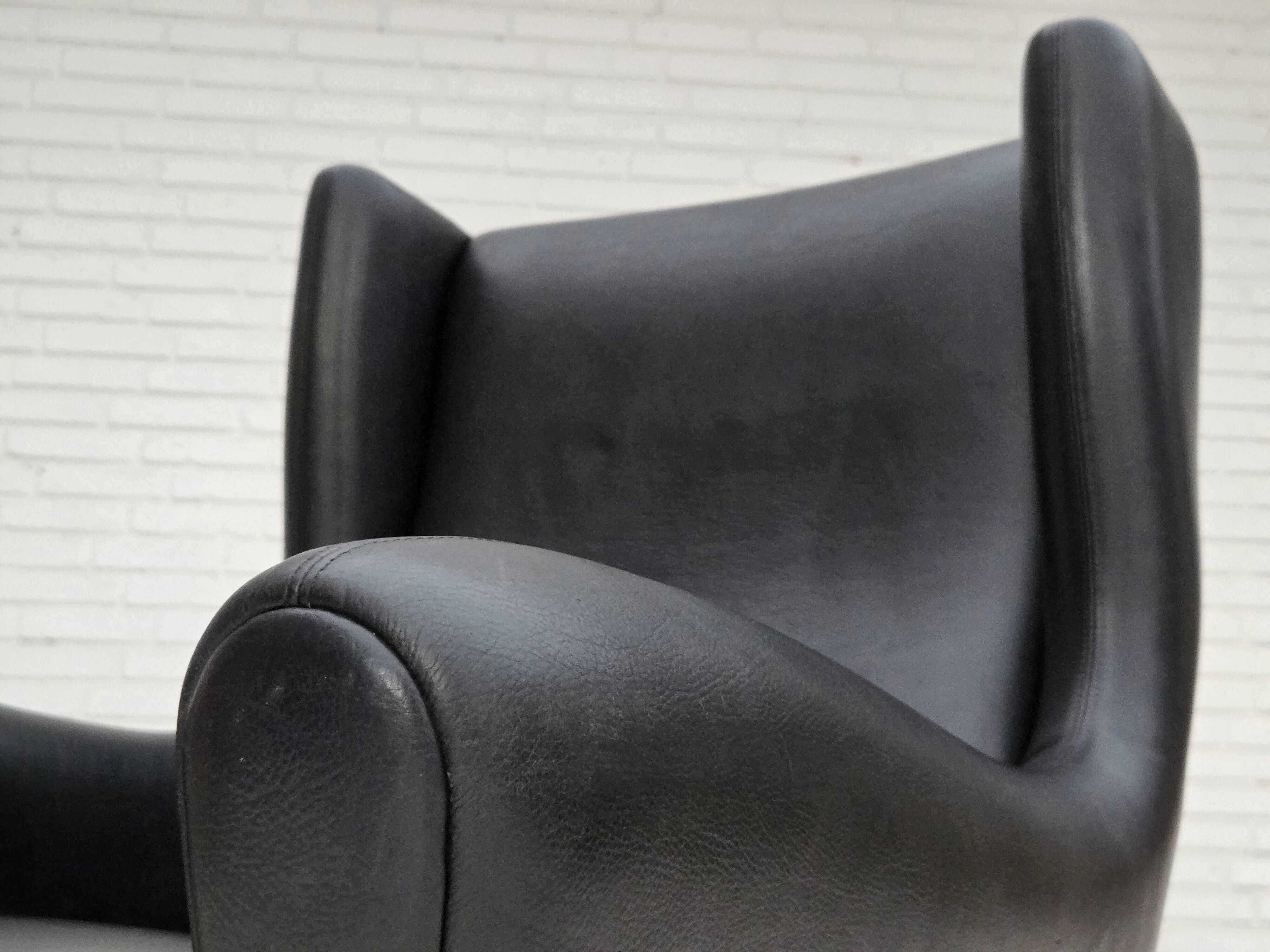 1960s, Danish design by Illum Wikkelsø, armchair, model 110, leather, teak.