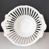 Openwork earthenware fruit bowl with grape decoration