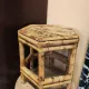 Vintage burnt bamboo side table