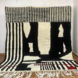 Black wool rug 250cm x 150cm