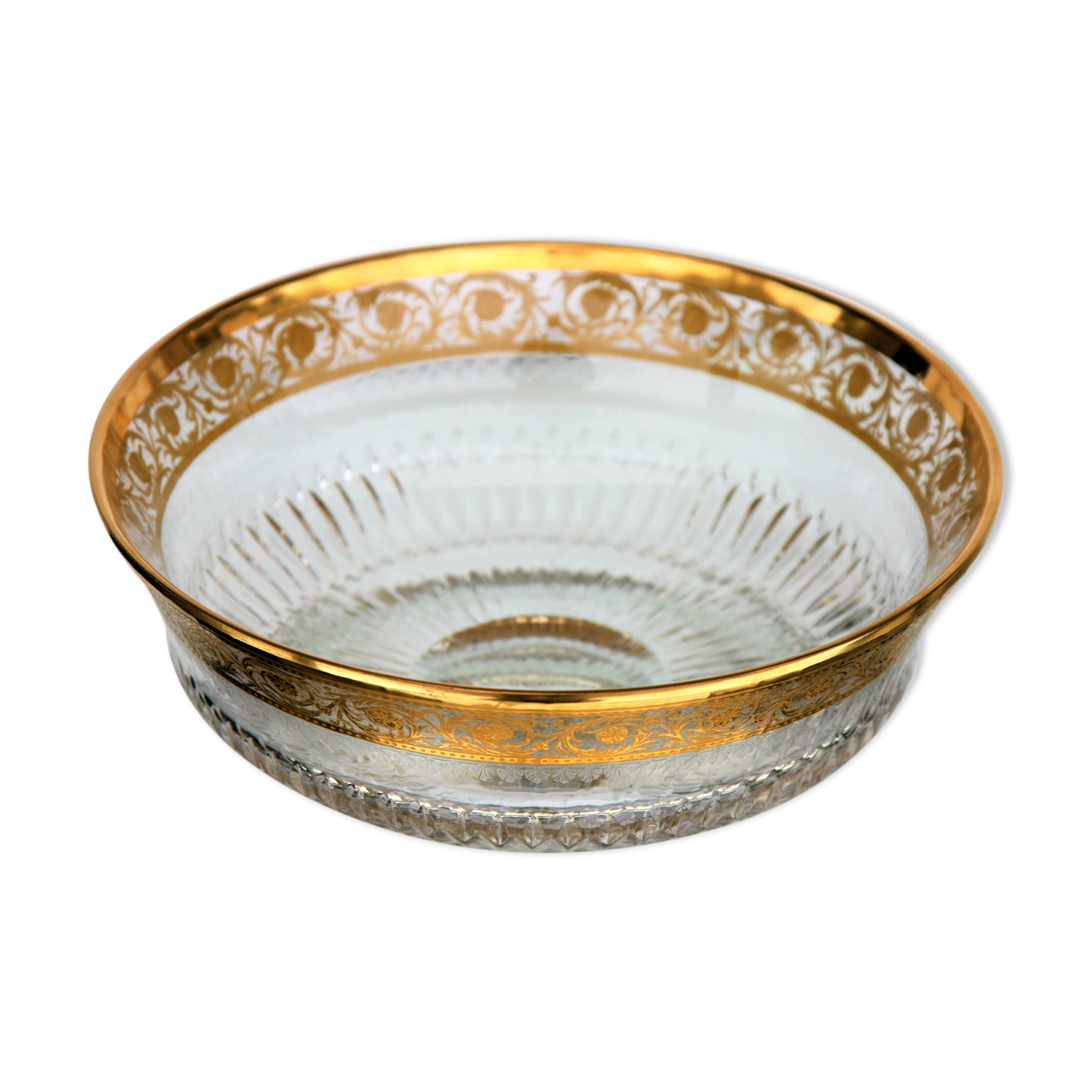 Large flared St Louis Crystal model Thistle gold.