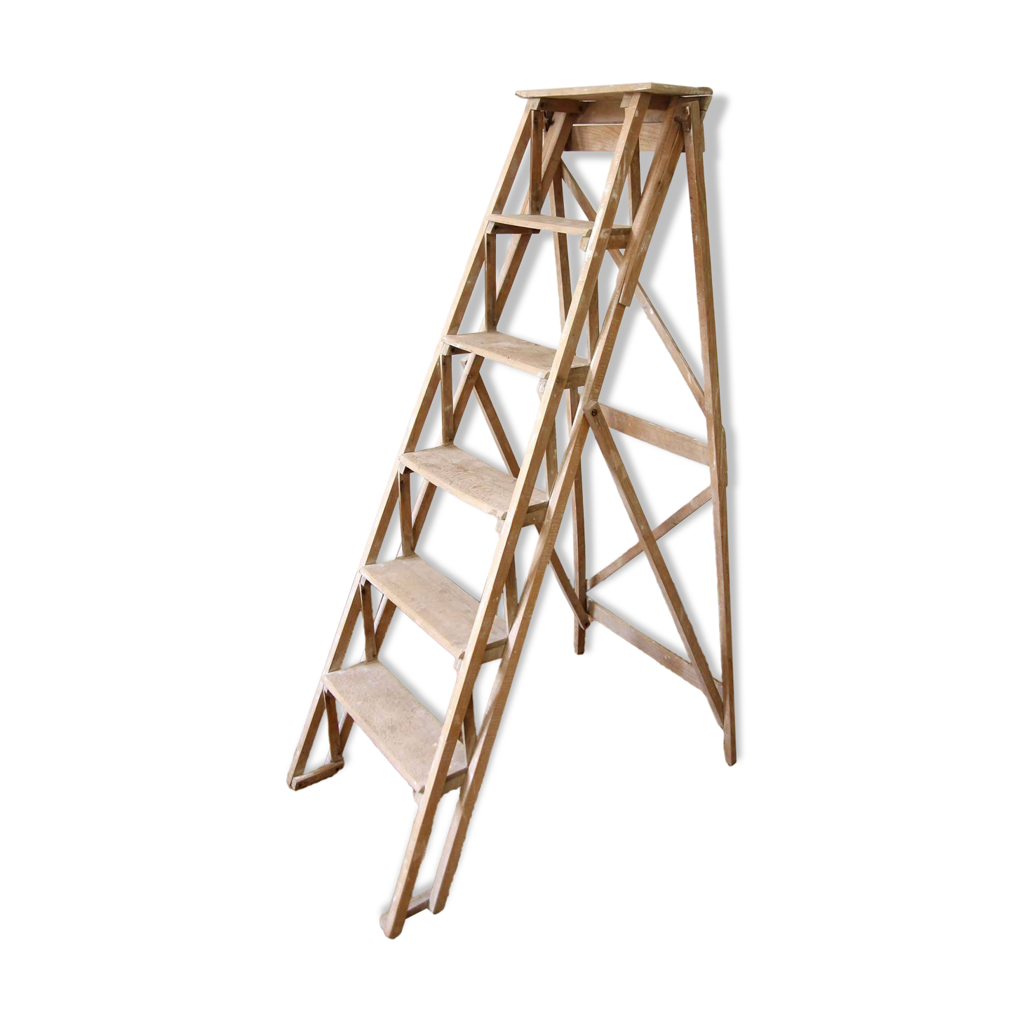 Old wooden painter's step ladder