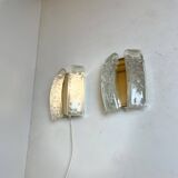 Appliques en verre et laiton par Doria, années 1960