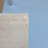 Chrome and travertine coffee table, Artelano France, 1980s.