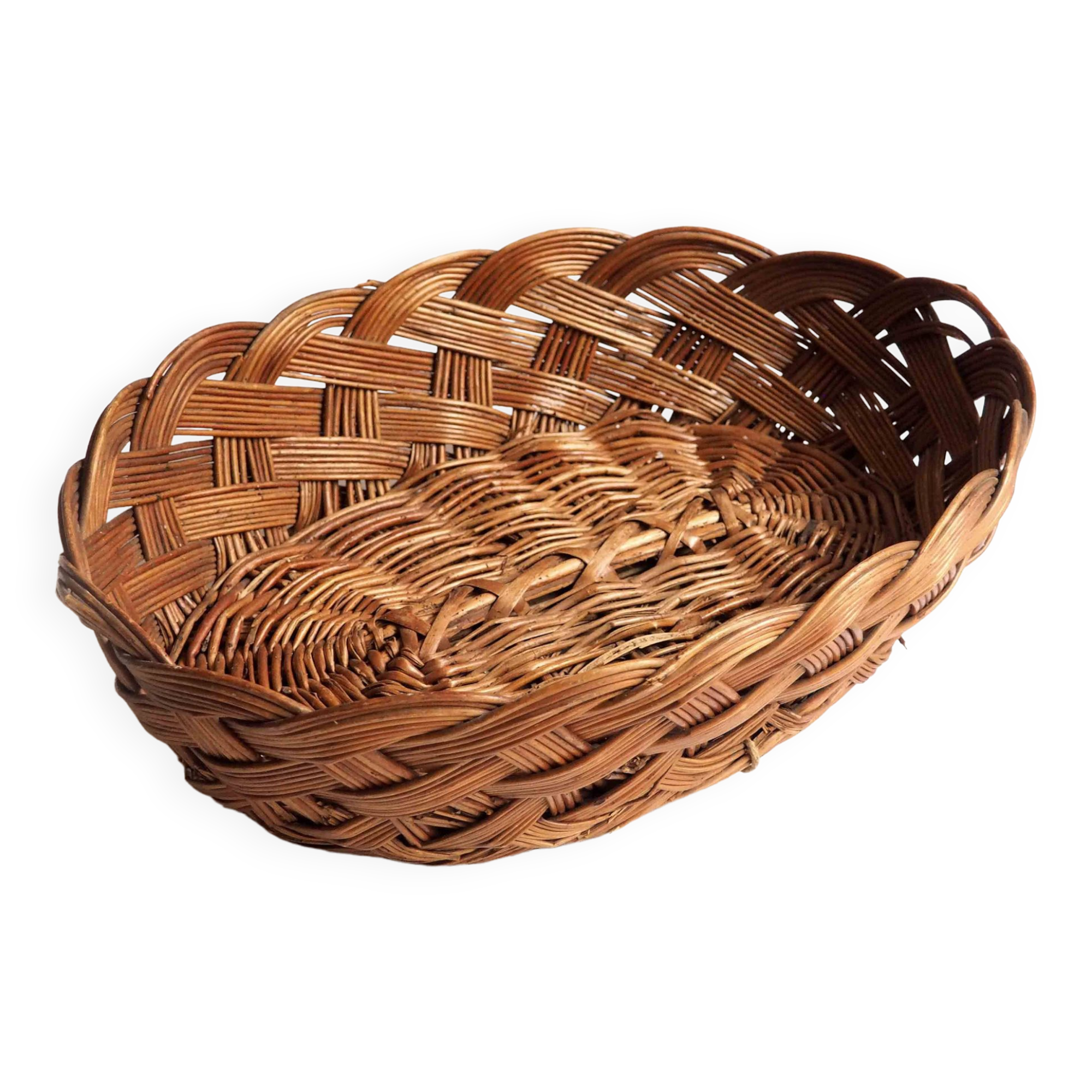 Old rattan basket basket