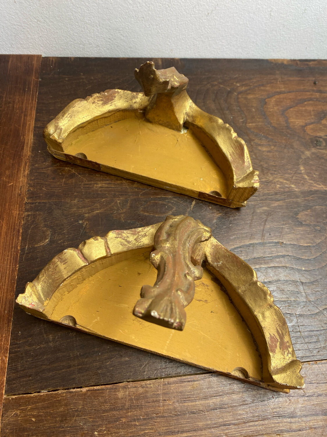 Pair of wall consoles