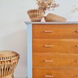 Retro chest of drawers with spindle legs