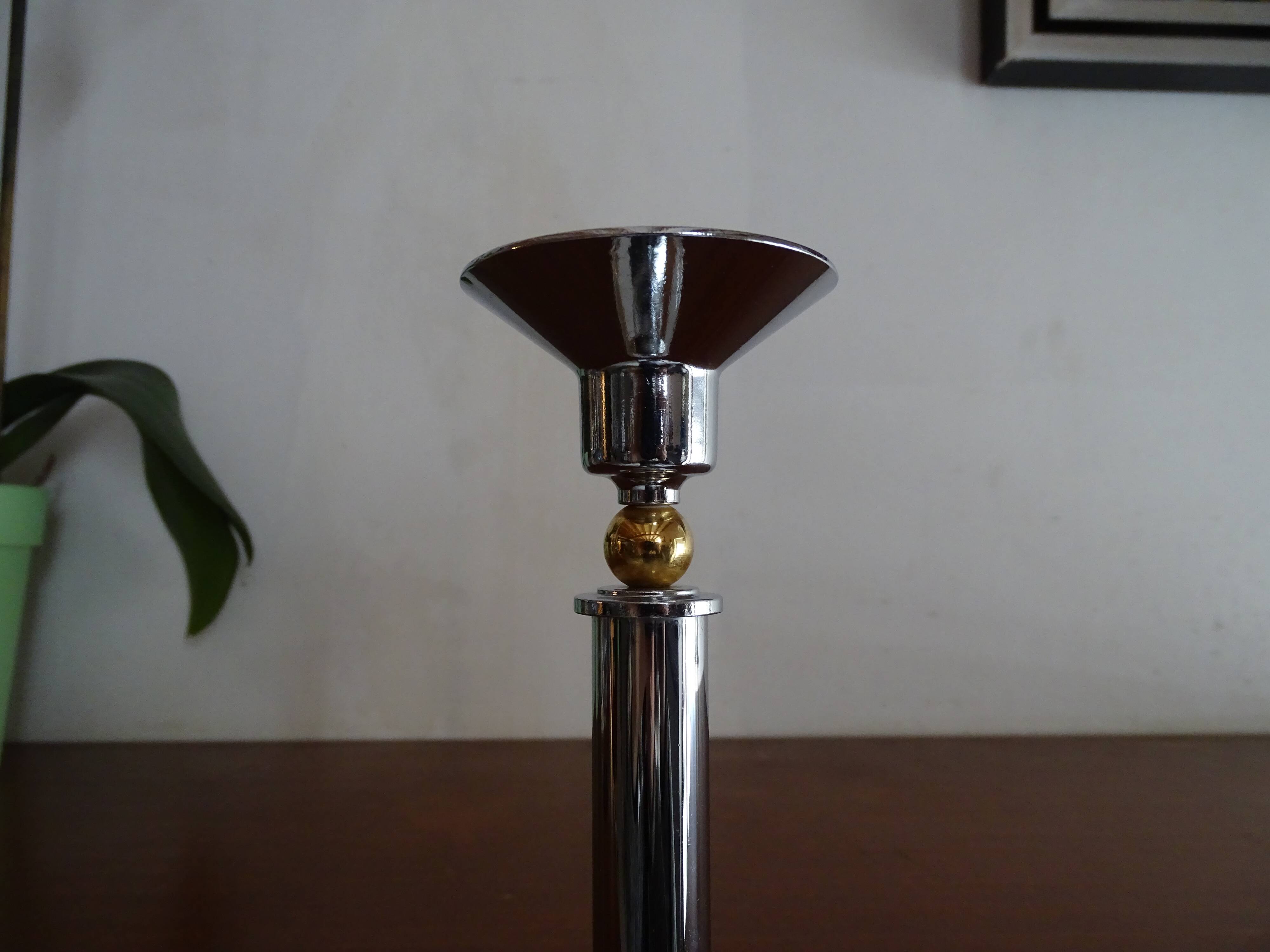 Silver and gold candle holder