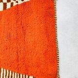 Tapis orange maroccain en laine 150cmx250cm