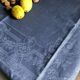 Nappe ancienne lin et coton teinté bleu nattier