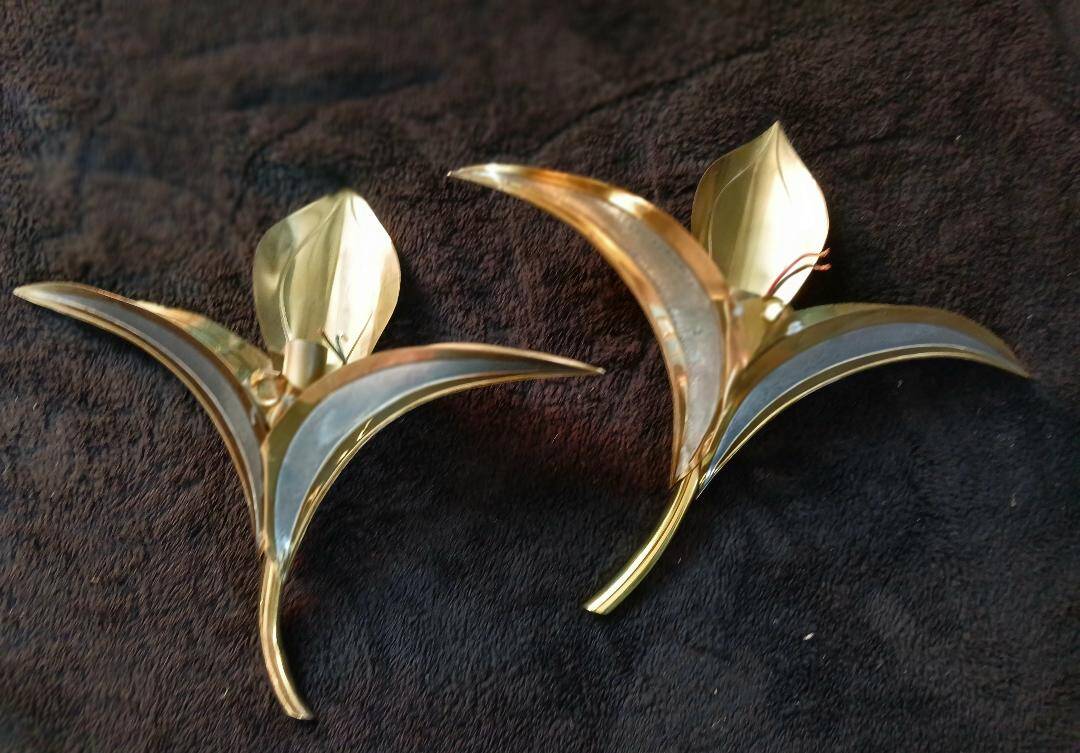 2 old wall sconces by Jacques Duval Brasseur or Henri Fernandez.