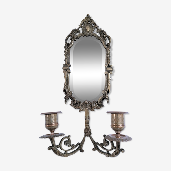 Patinated bronze chandelier mirror early twentieth century