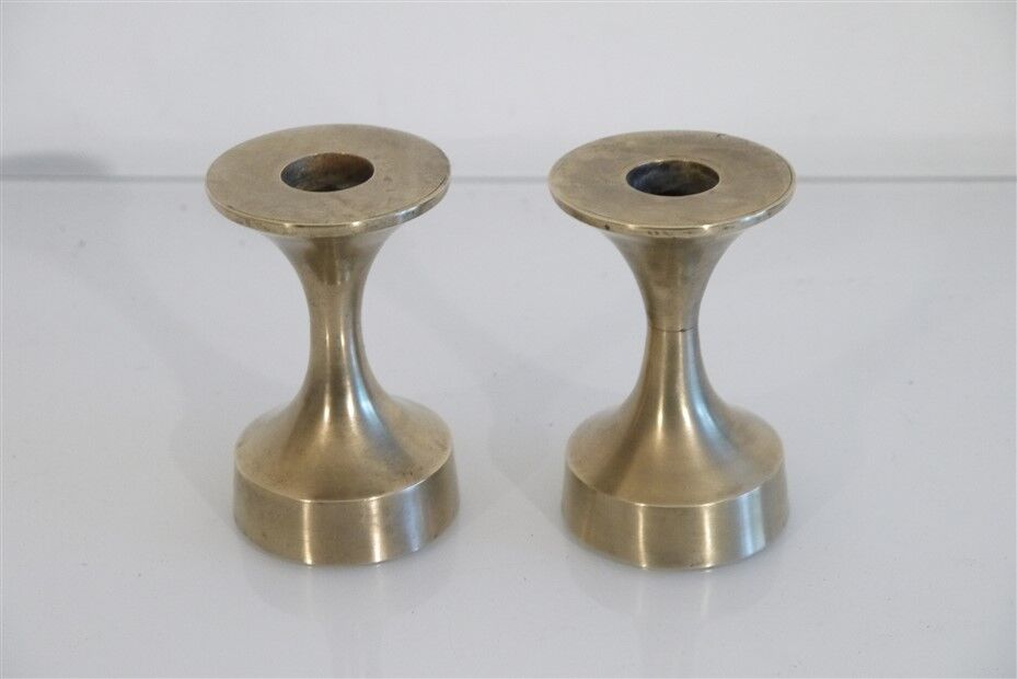 Pair of Danish brass candle holders 1970