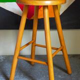 Vintage blond wooden stool