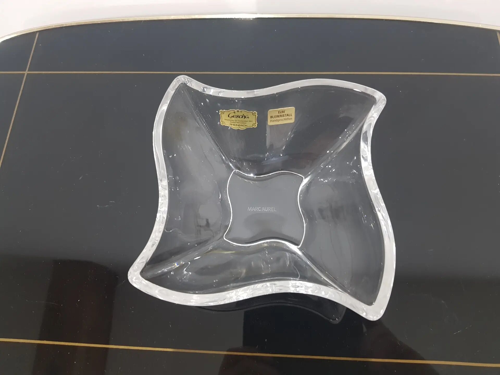 Bowl Marc Aurel, transparent crystal, Germany, 1980s.