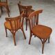 Set of 6 mismatched blond wood bistro chairs