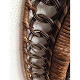 Headboard rattan peacock