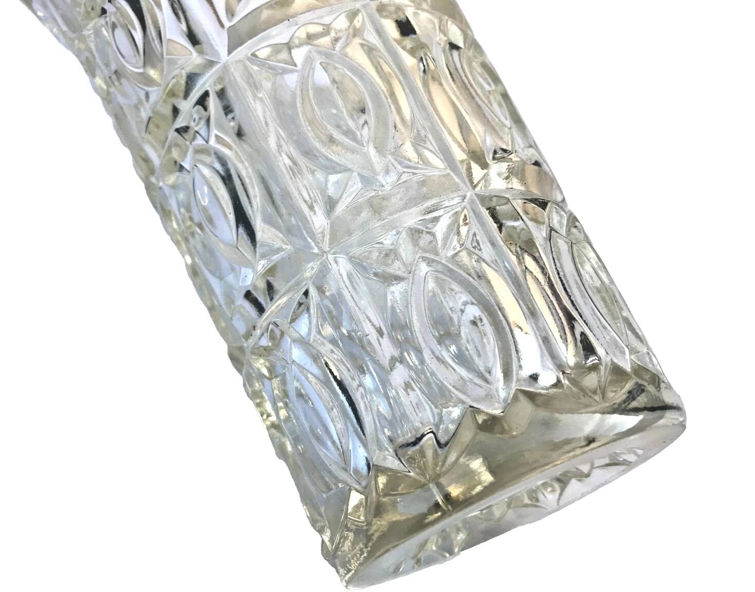 1960s Large trumpet vase Thick transparent glass