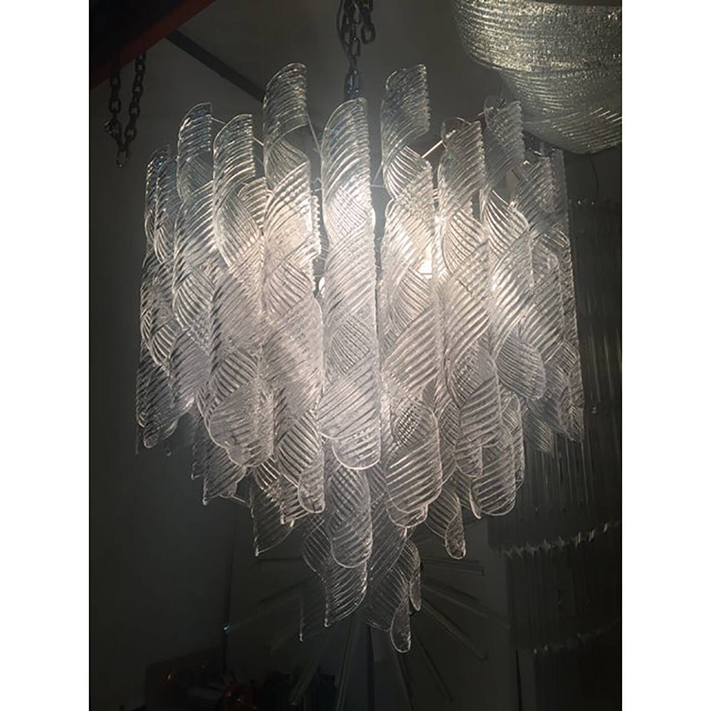 Murano Glass Sputnik Chandelier With Swirling Italian Glass