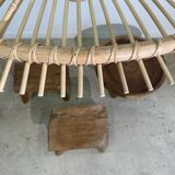 Suspension rattan saucer iron frame D:120 H:60