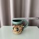 Vintage Handmade Studio Pottery Mug | Brutalist Floral Ceramic | 1970s