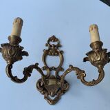 Wall lamp in gilded bronze style Louis XV baroque vintage