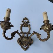 Wall lamp in gilded bronze style Louis XV baroque vintage
