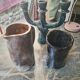 Three handcrafted ceramic items